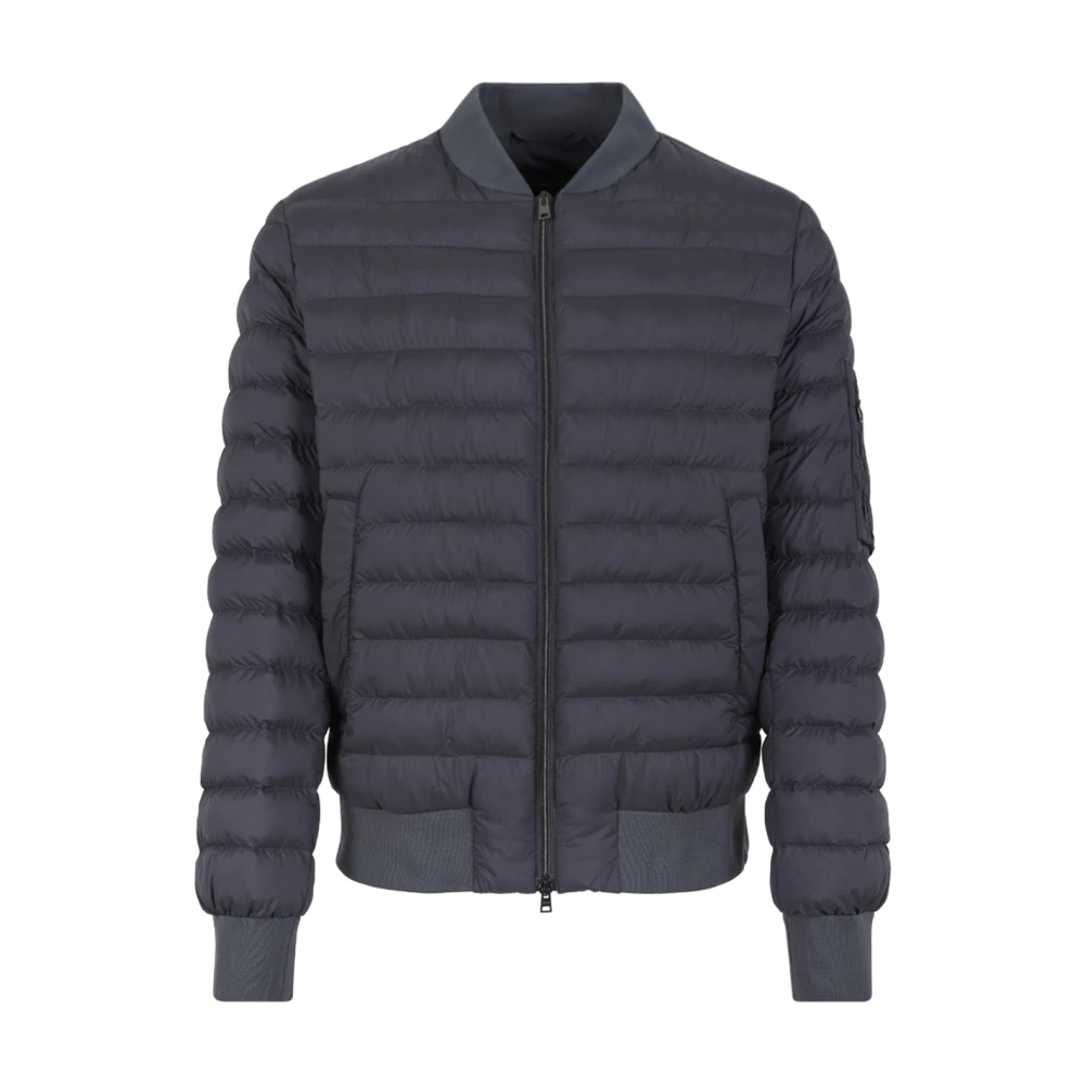 Herno Men's Gray Winter Jackets, M, Quilted Down Bomber Jacket