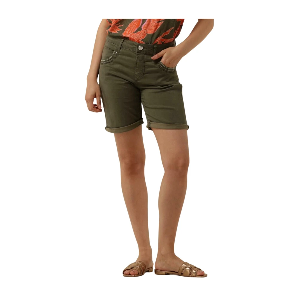 MOS MOSH Groene Zomer Shorts Naomi Treasure Green Dames