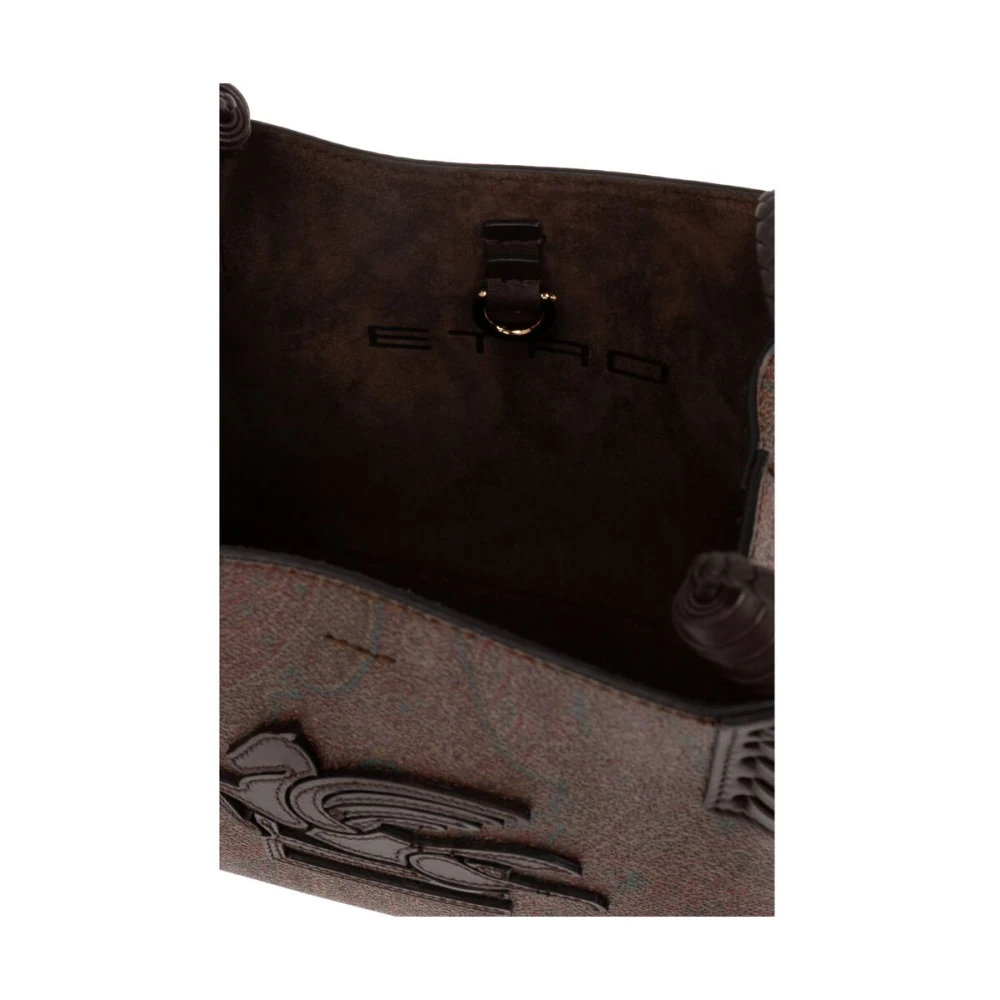 ETRO Bruine Ceder Schoudertas met Hook-Clip Brown Dames