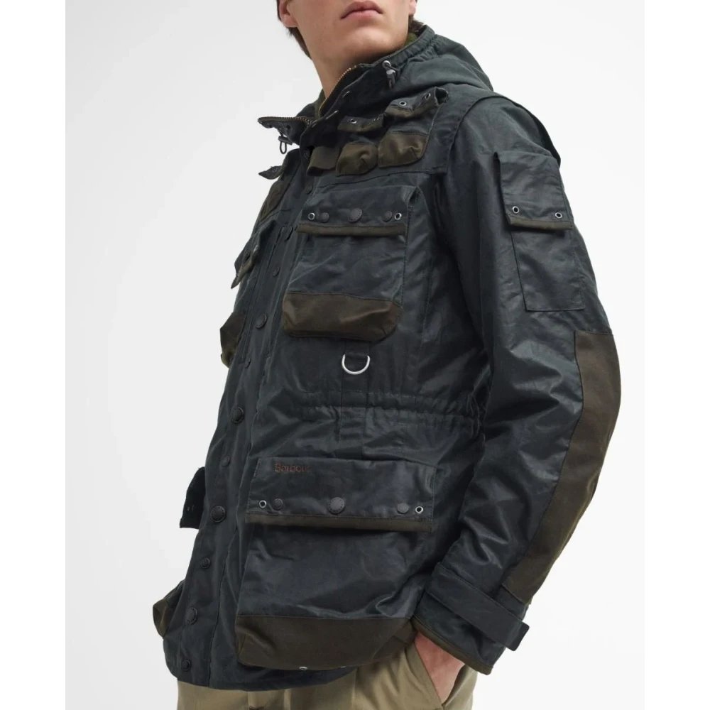 Barbour Militaire Gewaxte Jas Geïnspireerd door Durham Green Heren