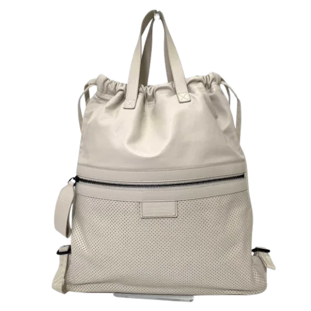 Bottega Veneta Vintage Pre-owned Leather backpacks White Dames