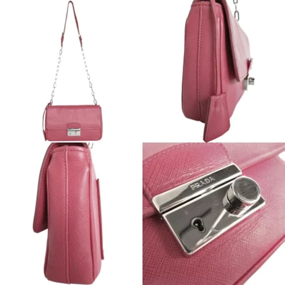 Prada Vintage Pre-owned Leather prada-bags Pink Dames