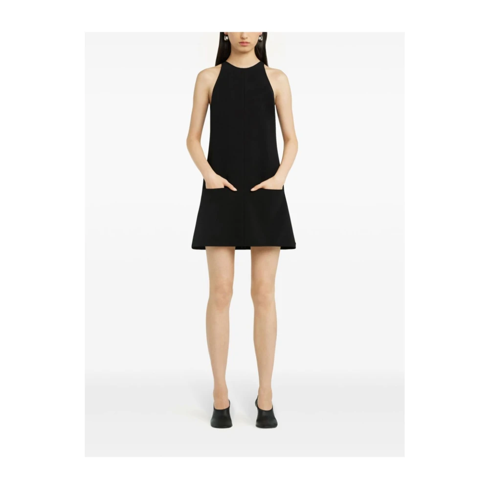 Courrèges Zwarte Mouwloze Flare Jurk Black Dames