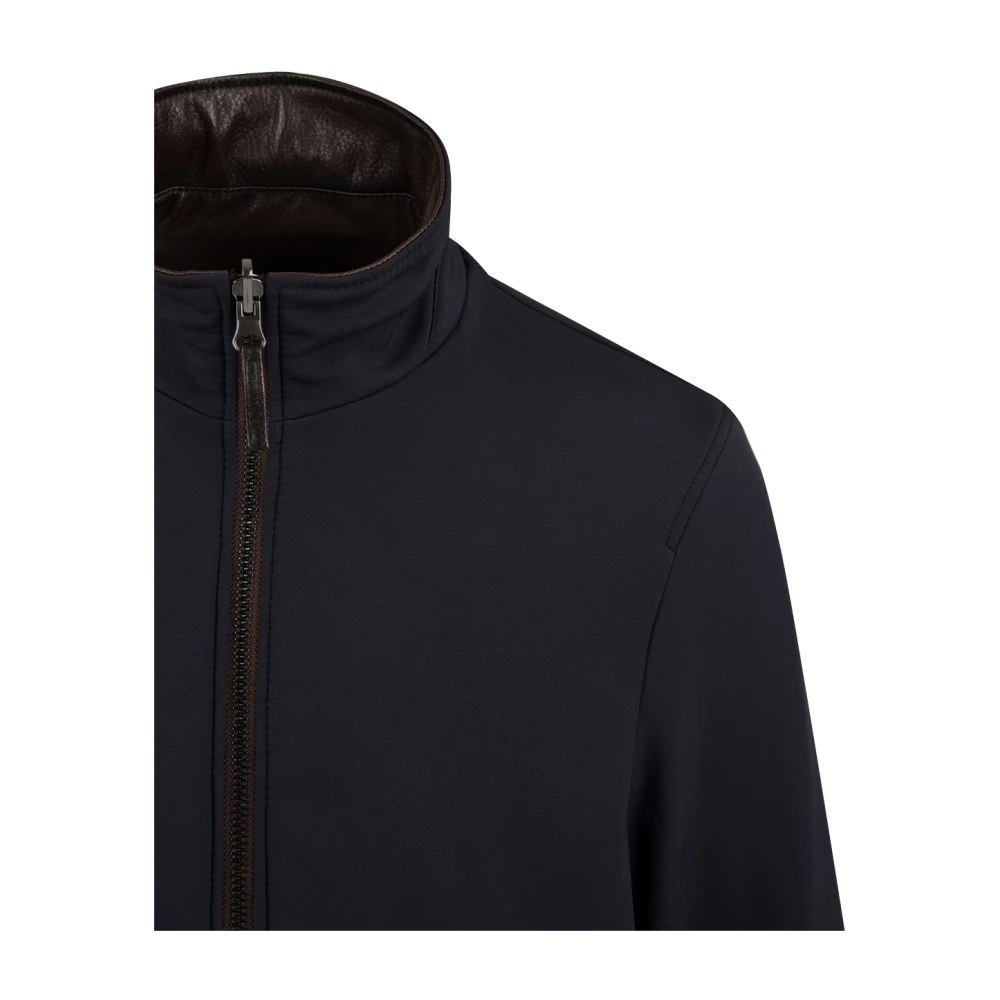 The Jack Leathers Omkeerbare Leren Jassen met Ritssluiting aan de Voorkant Brown Heren
