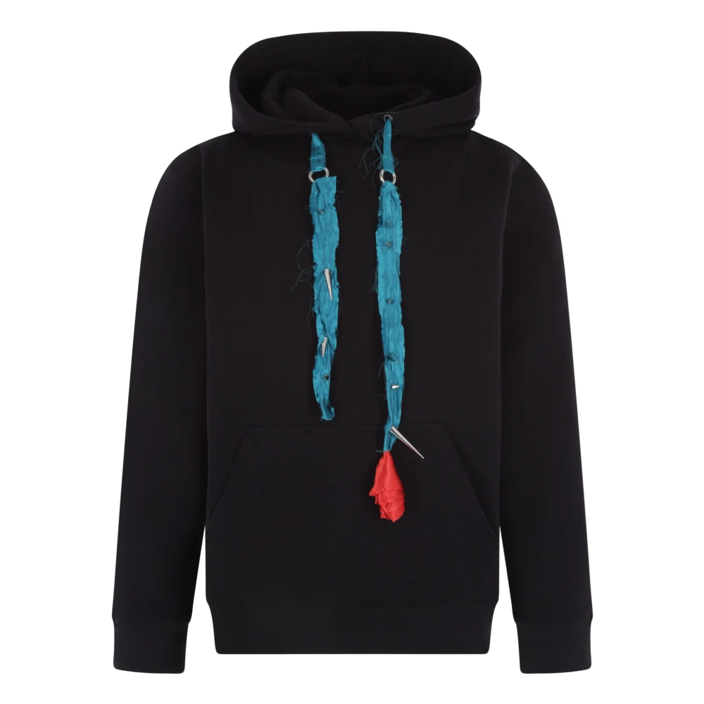 JordanLuca Zwarte Oversized Hoodie met Zilveren Studs Black Heren