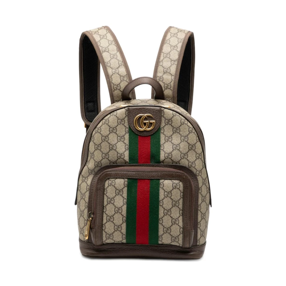 Gucci Vintage Women's Brown Pre-Owned Printed Backpack