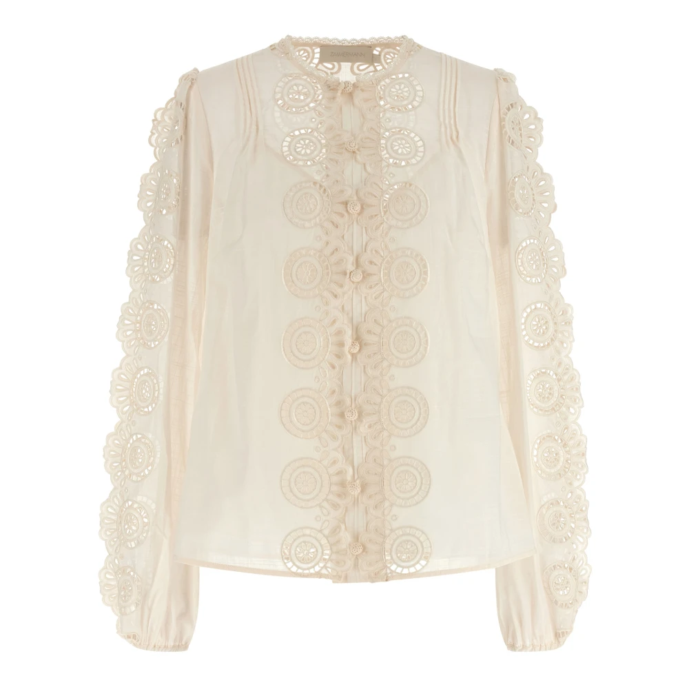 Zimmermann Women's White Lucky Embroidered Blouse