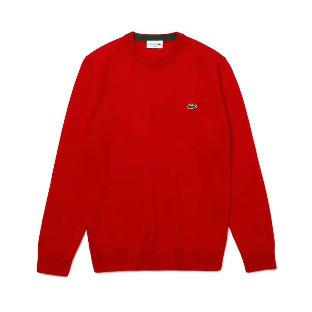 Lacoste Katoenen blend fleece sweatshirt Red Heren