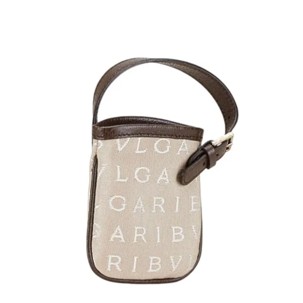 Bvlgari Vintage Pre-owned Canvas handbags Beige Dames