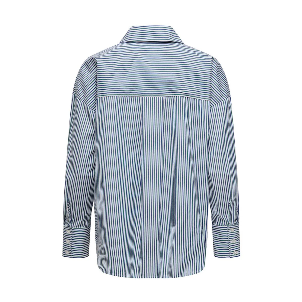 Only Elegante Lange Mouw Shirt Blue Dames