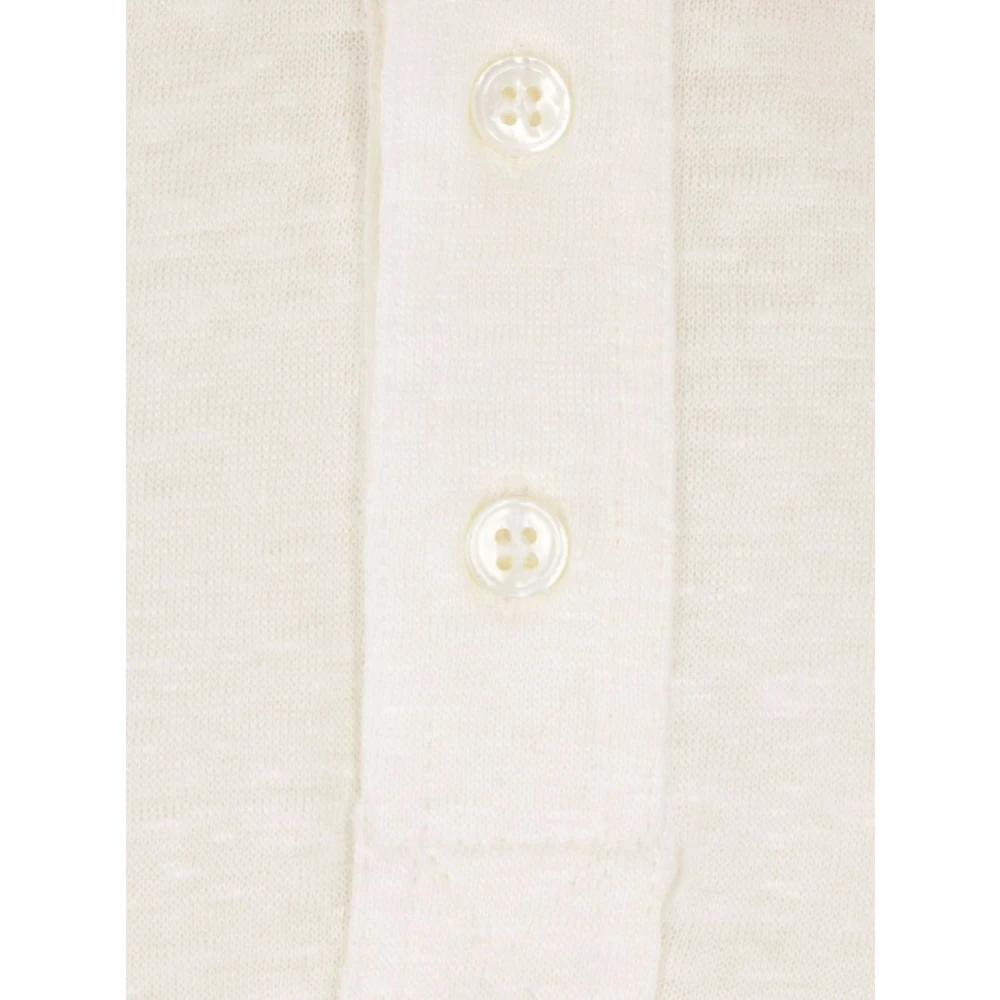 Lardini Witte Linnen Polo Shirt White Heren