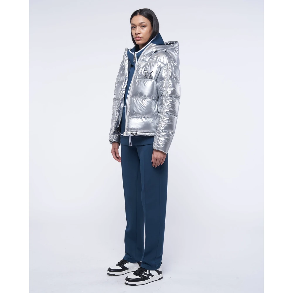 John Richmond Gewatteerde jas met logo Gray Dames