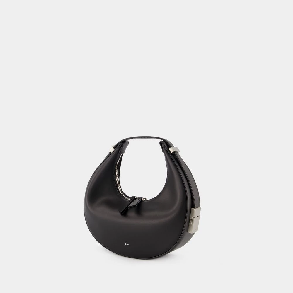 Osoi Mini Halvemaan Handtas Zwart Leer Black Dames
