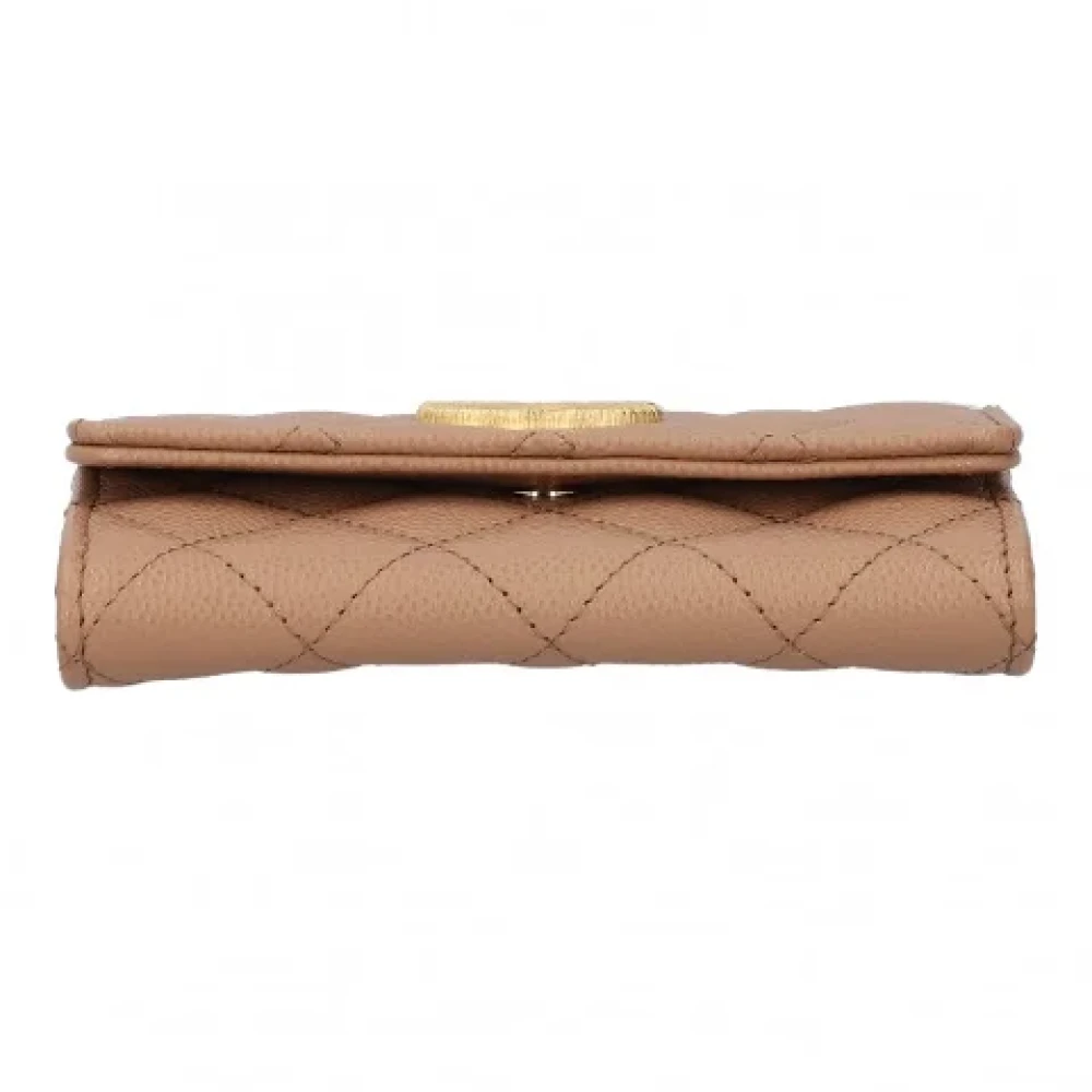 Chanel Vintage Pre-owned Leather wallets Beige Dames