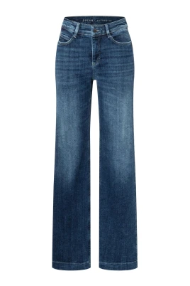 Vida jeans med vida ben, blå tvätt