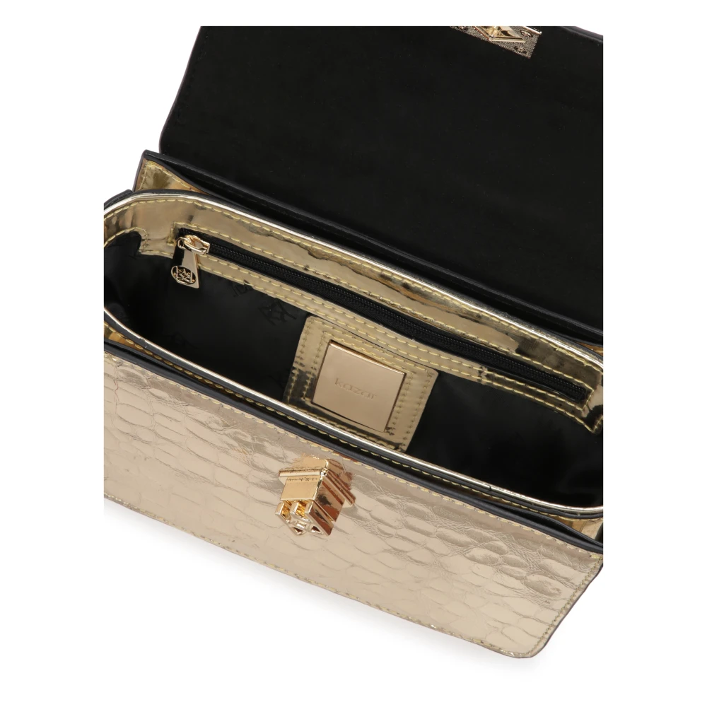 Kazar Kleine stijve tas om in de hand te dragen en over de arm in gouden kleur Yellow Dames