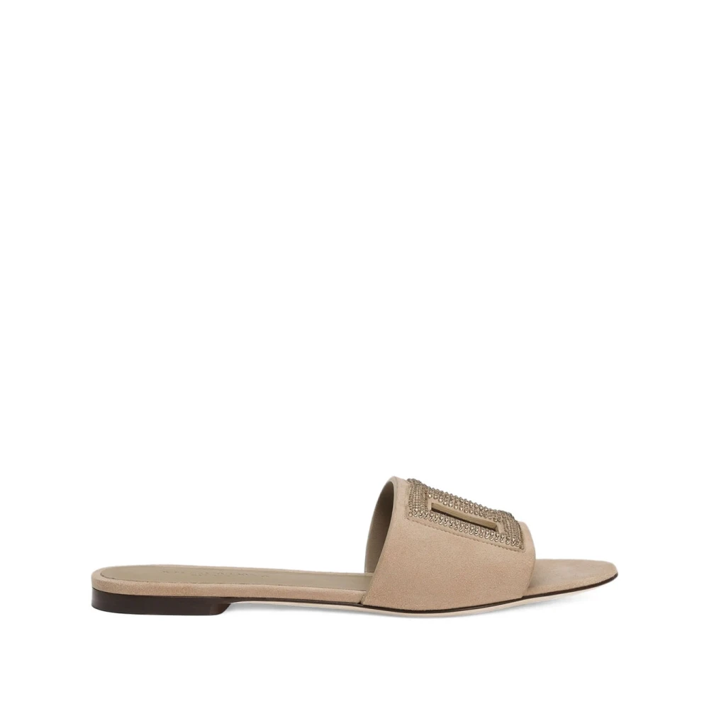 Dolce & Gabbana Women's Beige Fashion Slides Sandals Black - Sliders - 3 Uk - Shoes