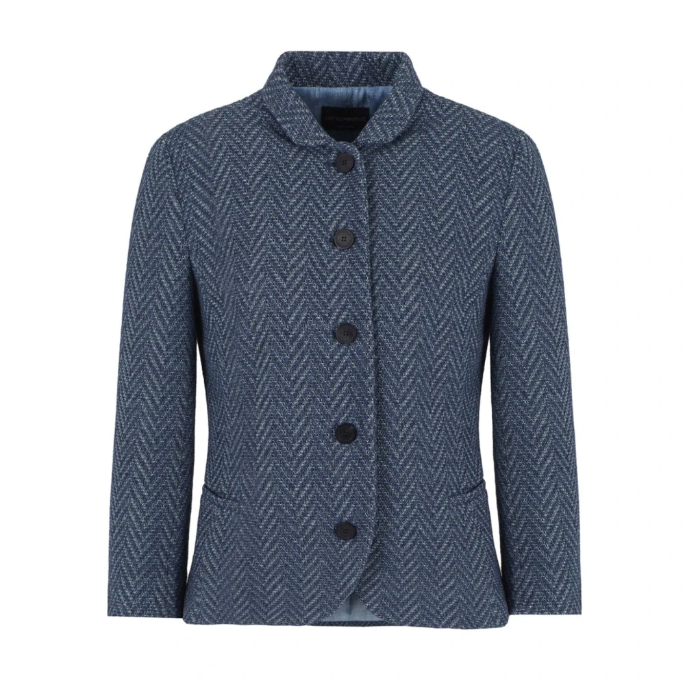 Emporio Armani Tweed Jackets Blue Dames