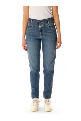 Mid Waist Tapered Jeans