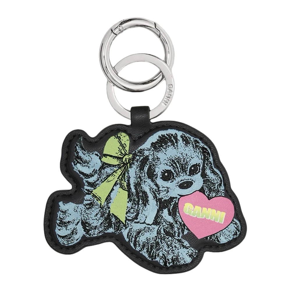 Ganni Keychains, Female, One Size, Dog Keyring Accessories Blue