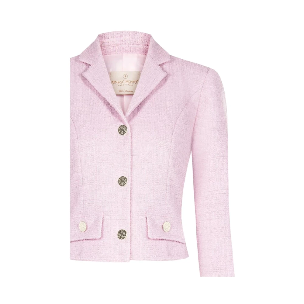 RINASCIMENTO Tweedjasje met Lurex-stiksels Pink Dames