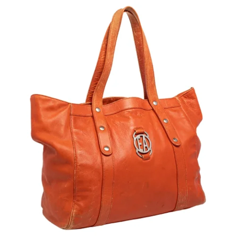 Armani Pre-owned Leather totes Orange Dames