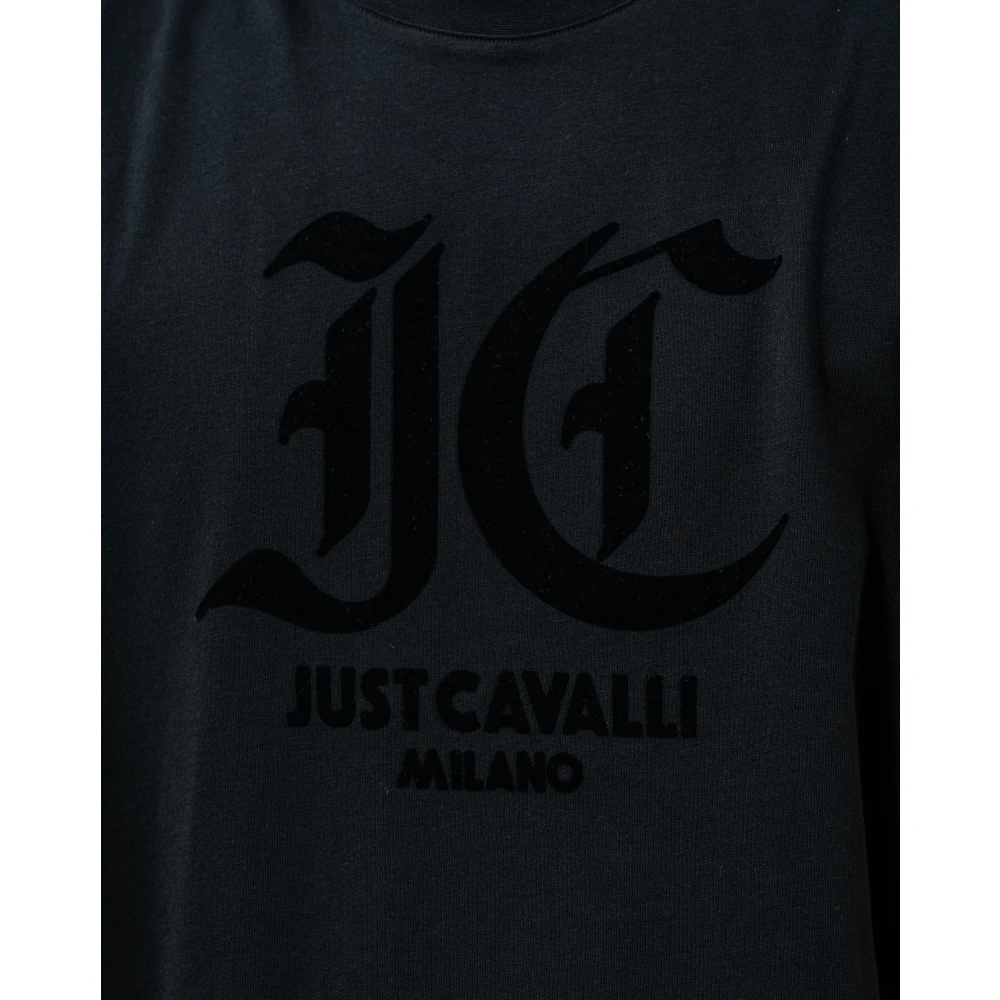 Just Cavalli Grafisch Bedrukt T-Shirt Losse Pasvorm Black Heren