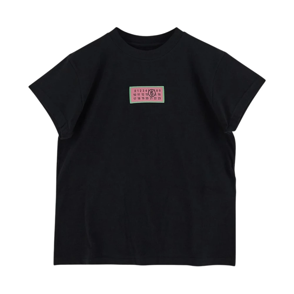 MM6 Maison Margiela Katoenen Logo T-Shirt Black Dames
