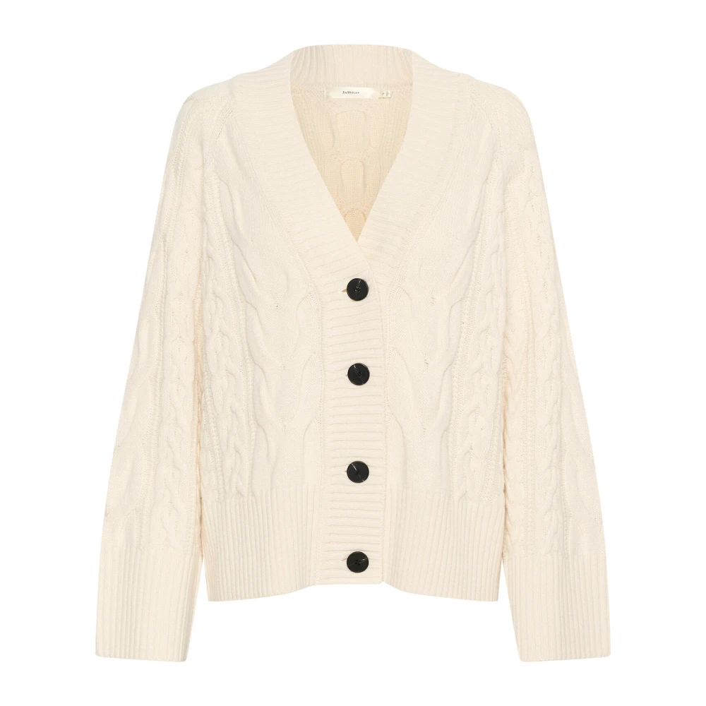 InWear Vanilla Cable Cardigan Sweater Beige Dames