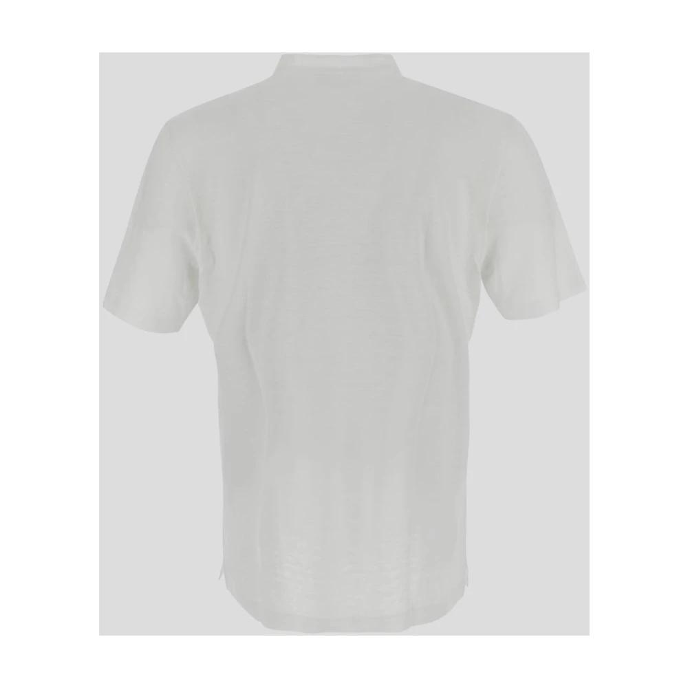 Lardini Linnen T-Shirt White Heren