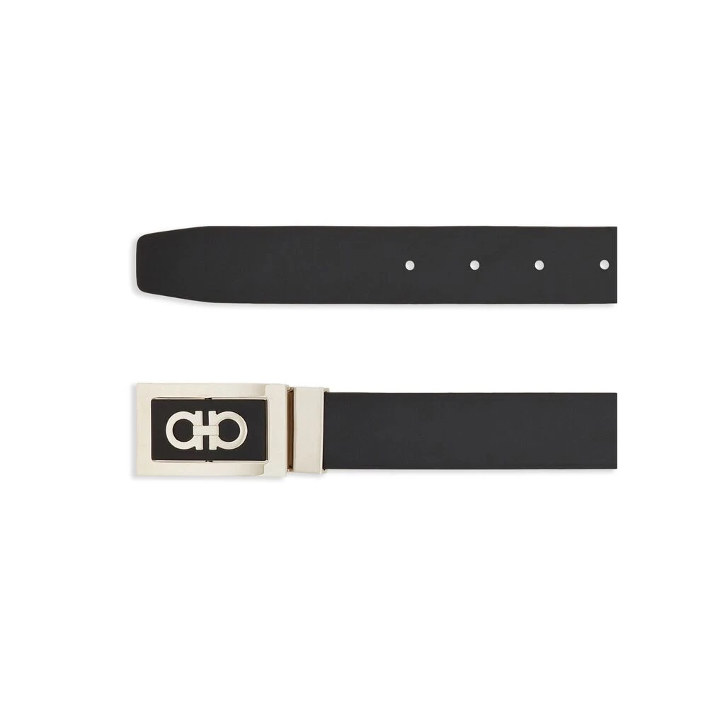 Salvatore Ferragamo Omkeerbare Leren Riem met Gesp Black Heren