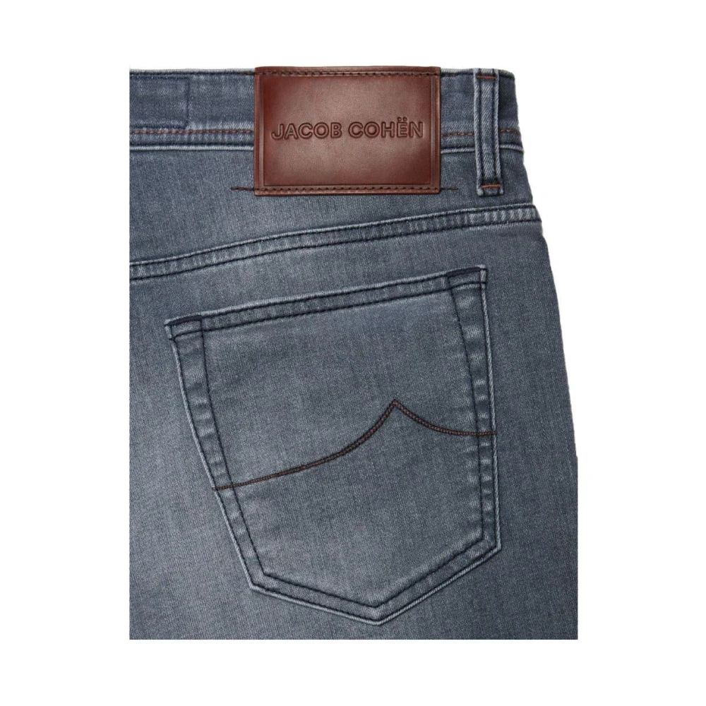Jacob Cohën Grijze Bard Jeans met Rode Stiksels Blue Heren
