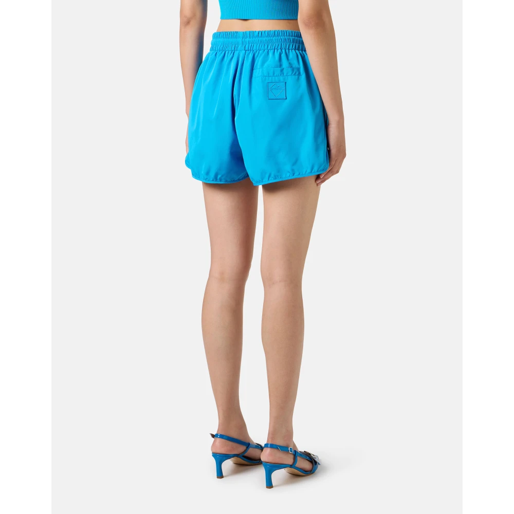 Iceberg Actieve shorts in technisch nylon gevoerd met kobaltblauw gaas Blue Dames