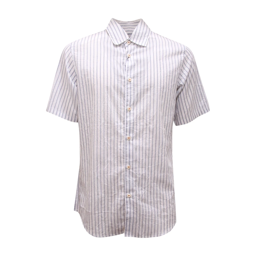 Dsquared2 Men's White Short Sleeve Shirts, M, Crinkled Effect Shirt Made In Italy