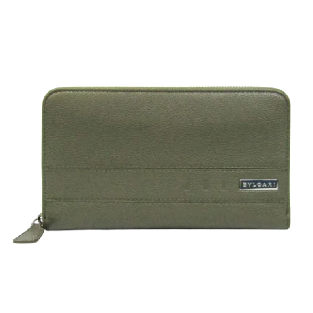 Bvlgari Vintage Pre-owned Leather wallets Green Dames