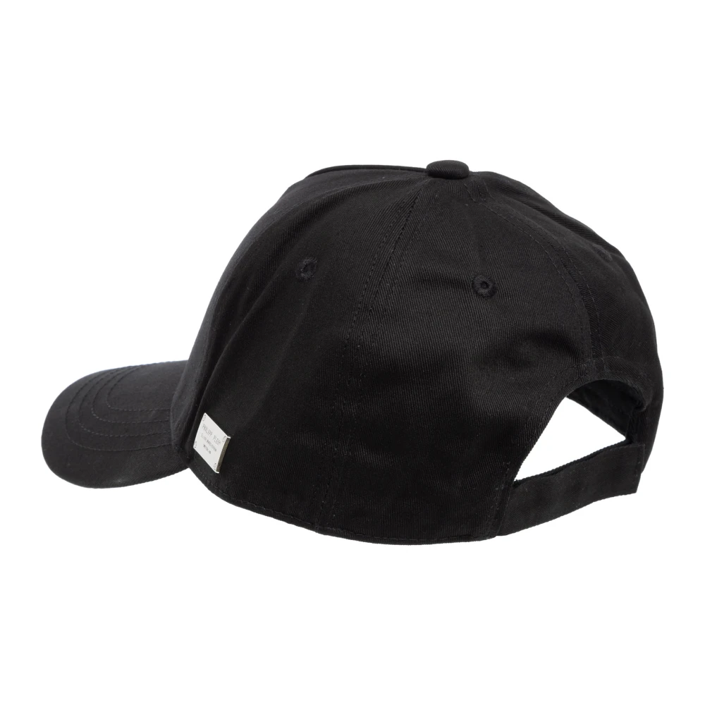 Philipp Plein Verstelbare Hexagon Cap Effen Logo Sluiting Black Heren