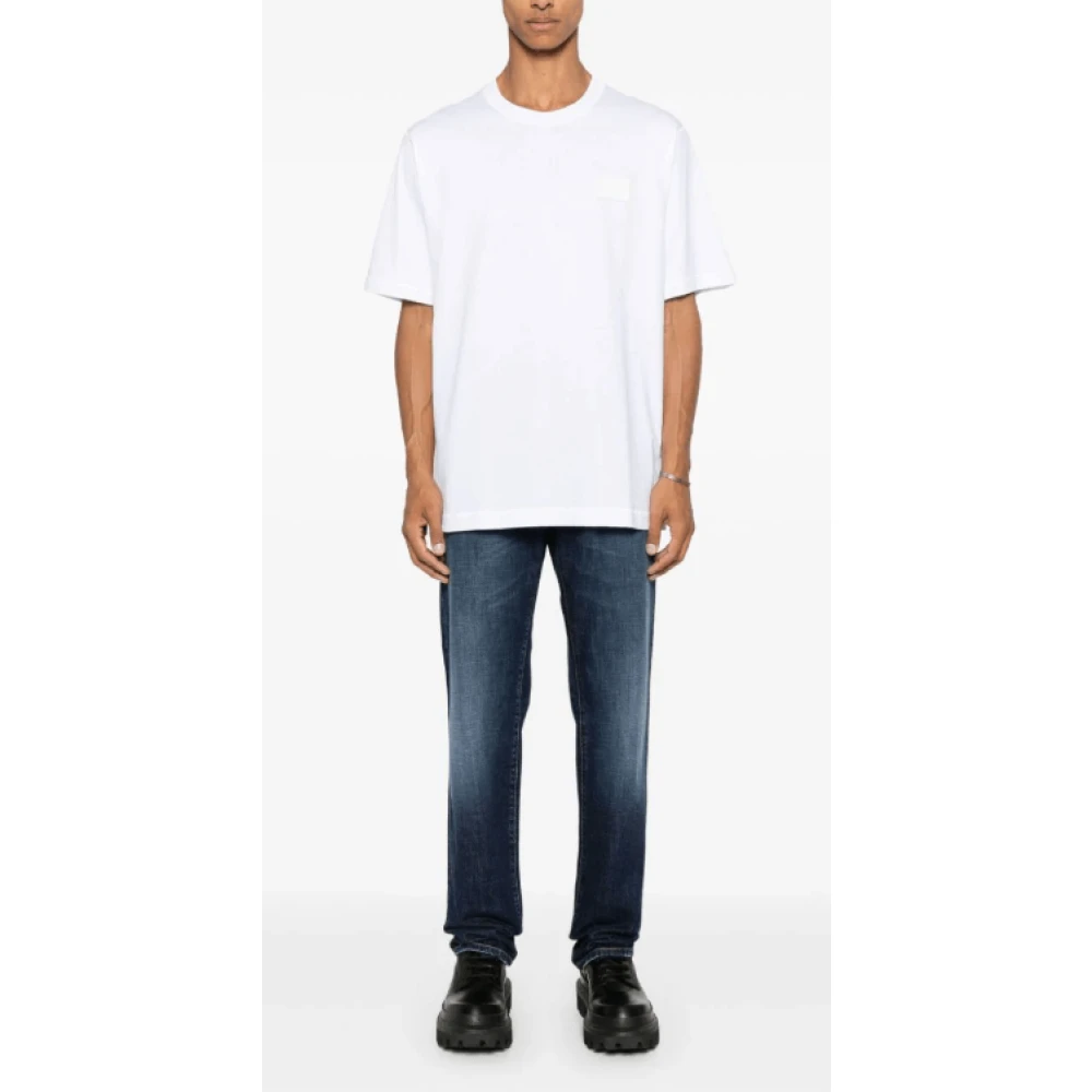 Dolce & Gabbana Geborduurde Denim Jeans Blue Heren