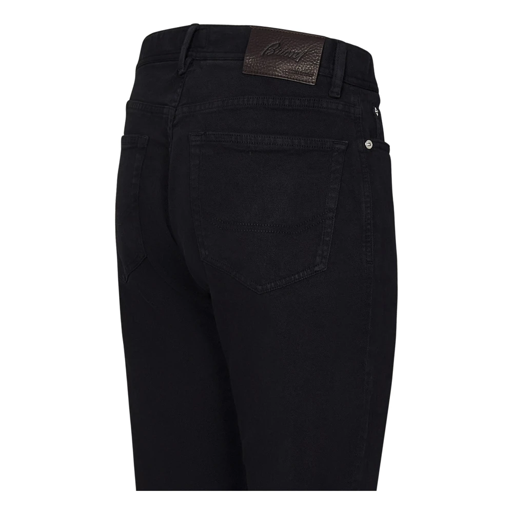 Brioni Zwarte Slim Fit Straight Leg Jeans Black Heren