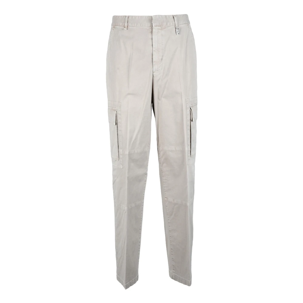 Fendi Katoen Elastaan Broek Beige Heren