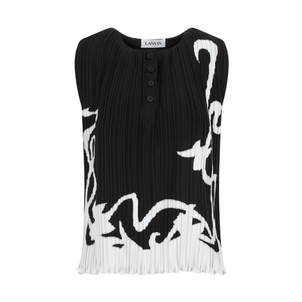 Lanvin Black Sleeveless Pleated Top - Female - Sleeveless Tops - Xs - Tops