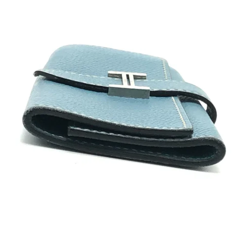 Hermès Vintage Pre-owned Leather key-holders Blue Dames