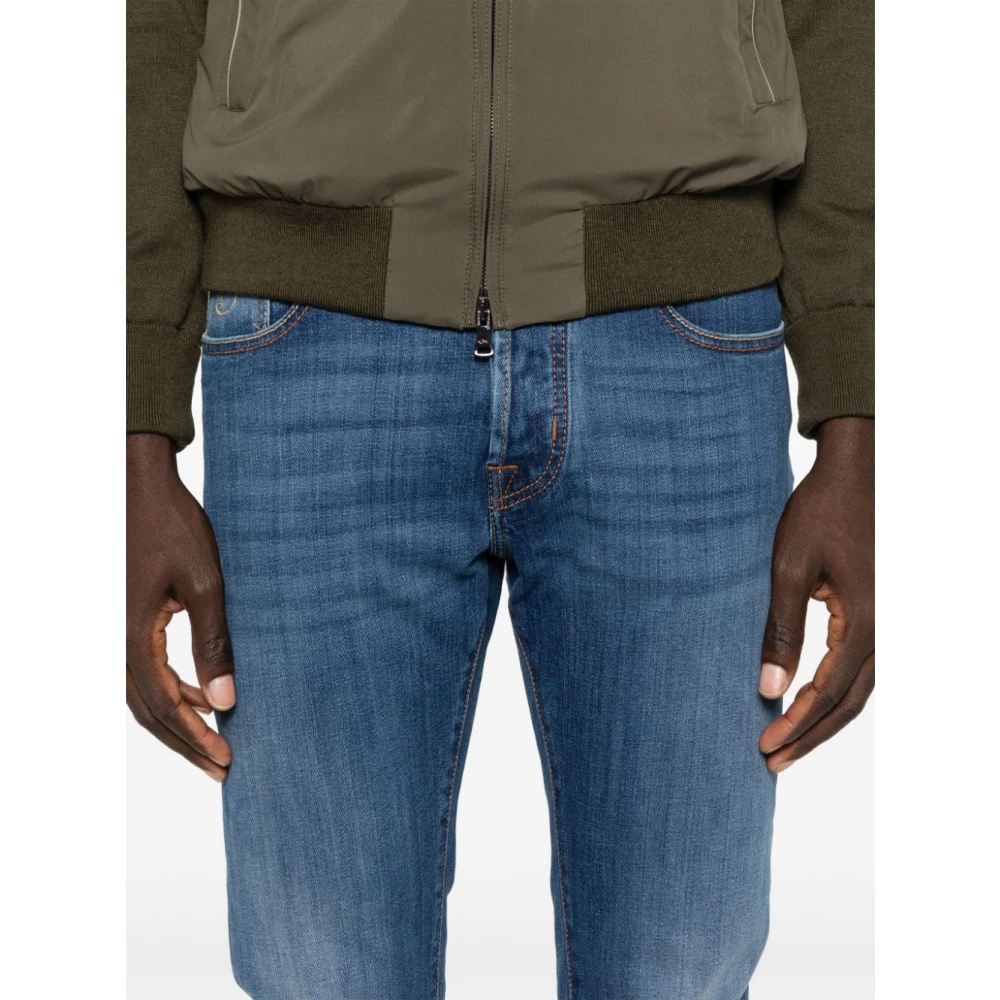Jacob Cohën Blauwe Denim Wijde Zoom Jeans Blue Heren