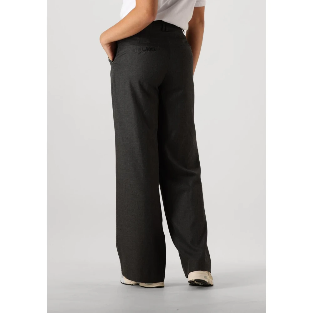 Alix The Label Antraciet Wijde Pijp Broek Gray Dames