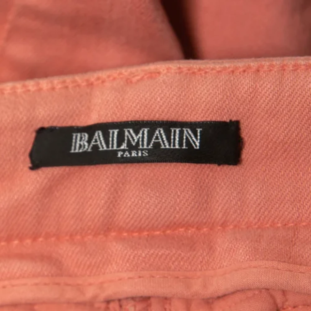 Balmain Pre-owned Denim jeans Pink Dames