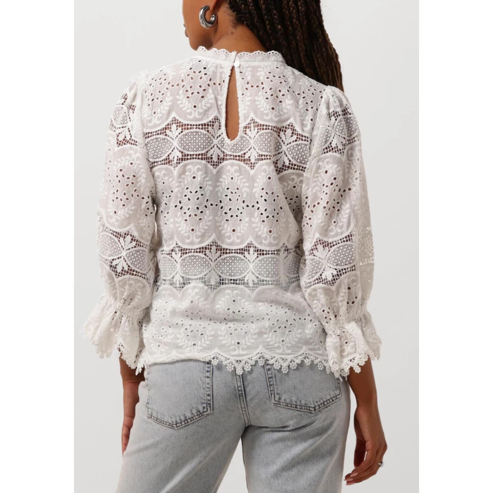 NEO NOIR Elegante Geborduurde Blouse White Dames