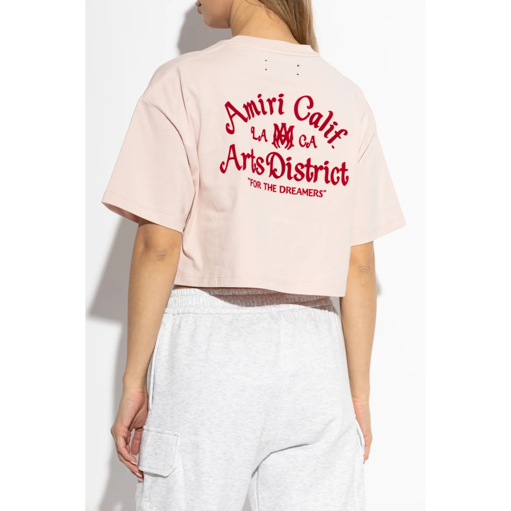 Amiri Gestreept T-shirt Pink Dames