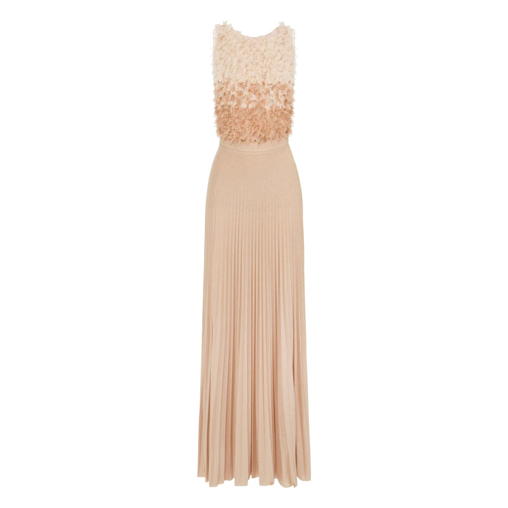 Elisabetta Franchi Yellow Gowns, Female, M, Red Carpet Tulle And Lurex Jersey Dress