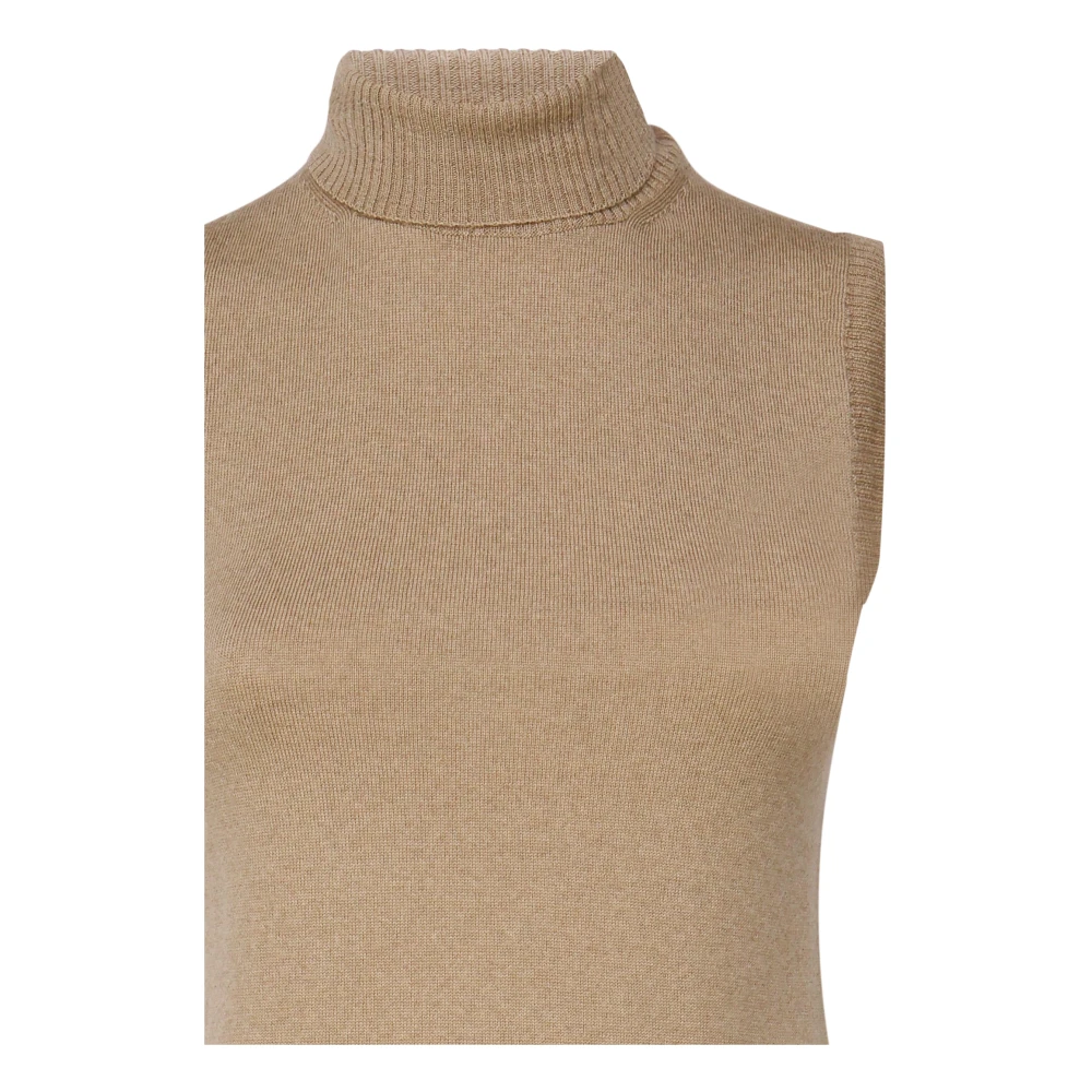 SPORTMAX Kameelwol Hoge Hals Trui Brown Dames