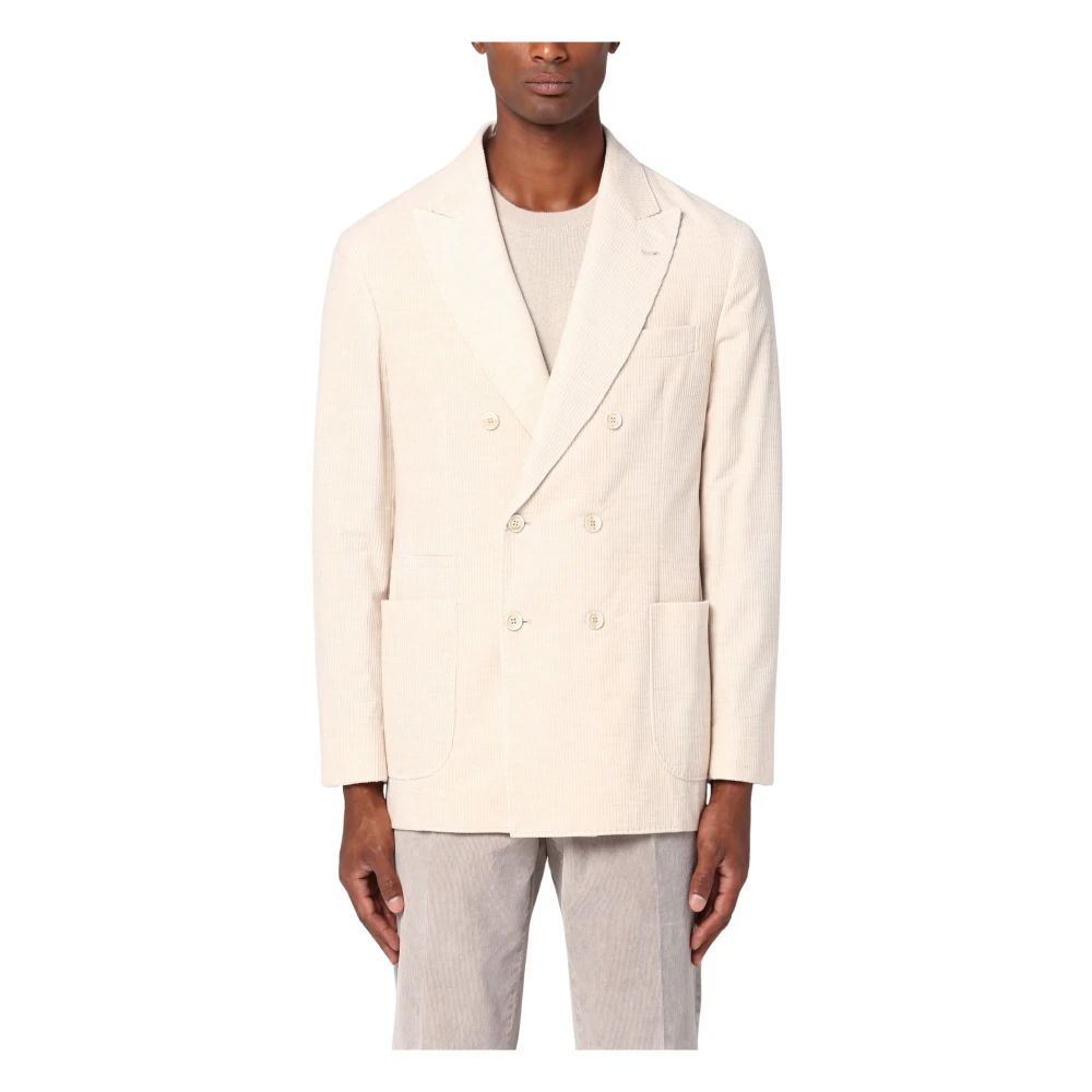 BRUNELLO CUCINELLI Dubbelborstig Jas Beige Heren
