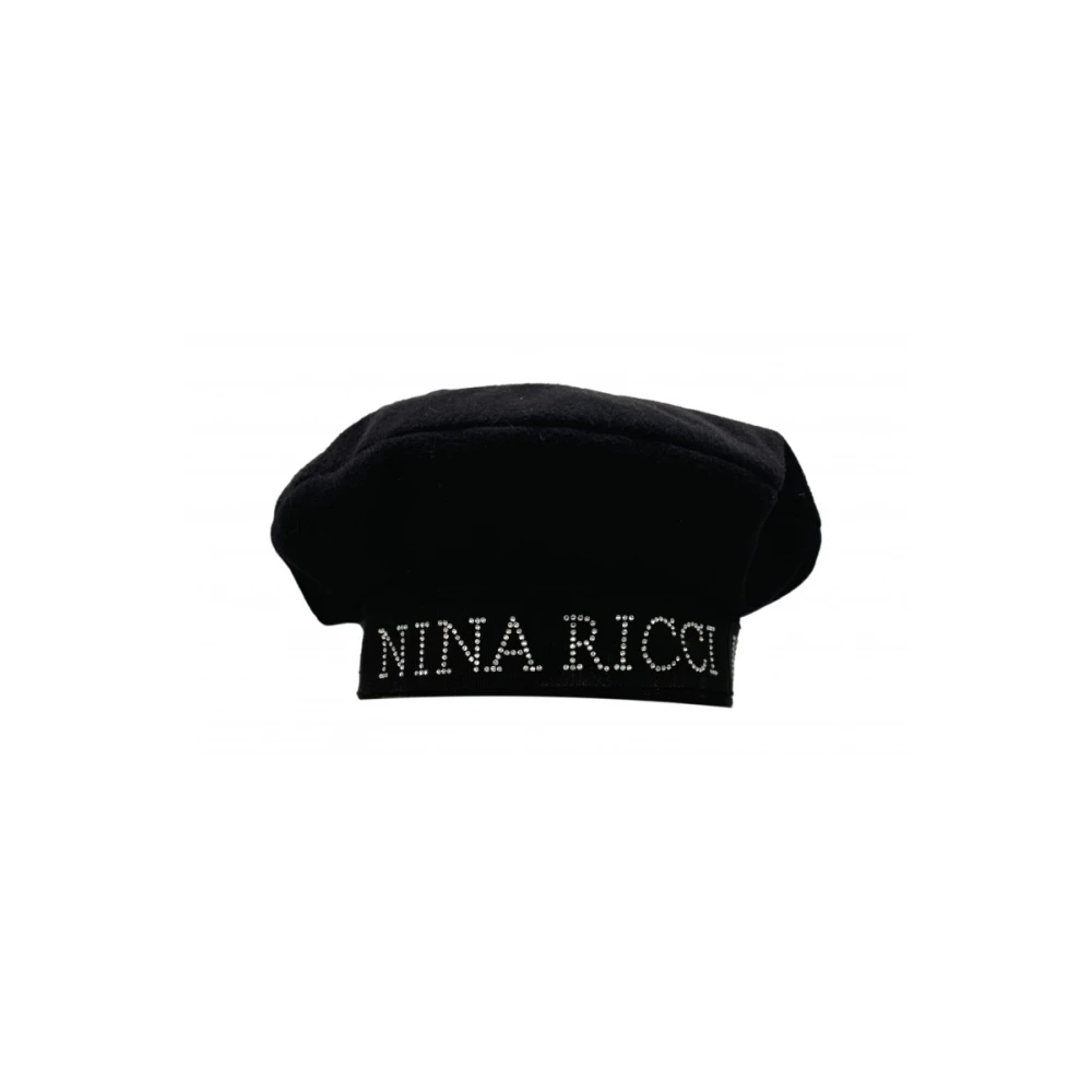 Nina Ricci Zwarte Wol Kasjmier Dameshoed Black Dames